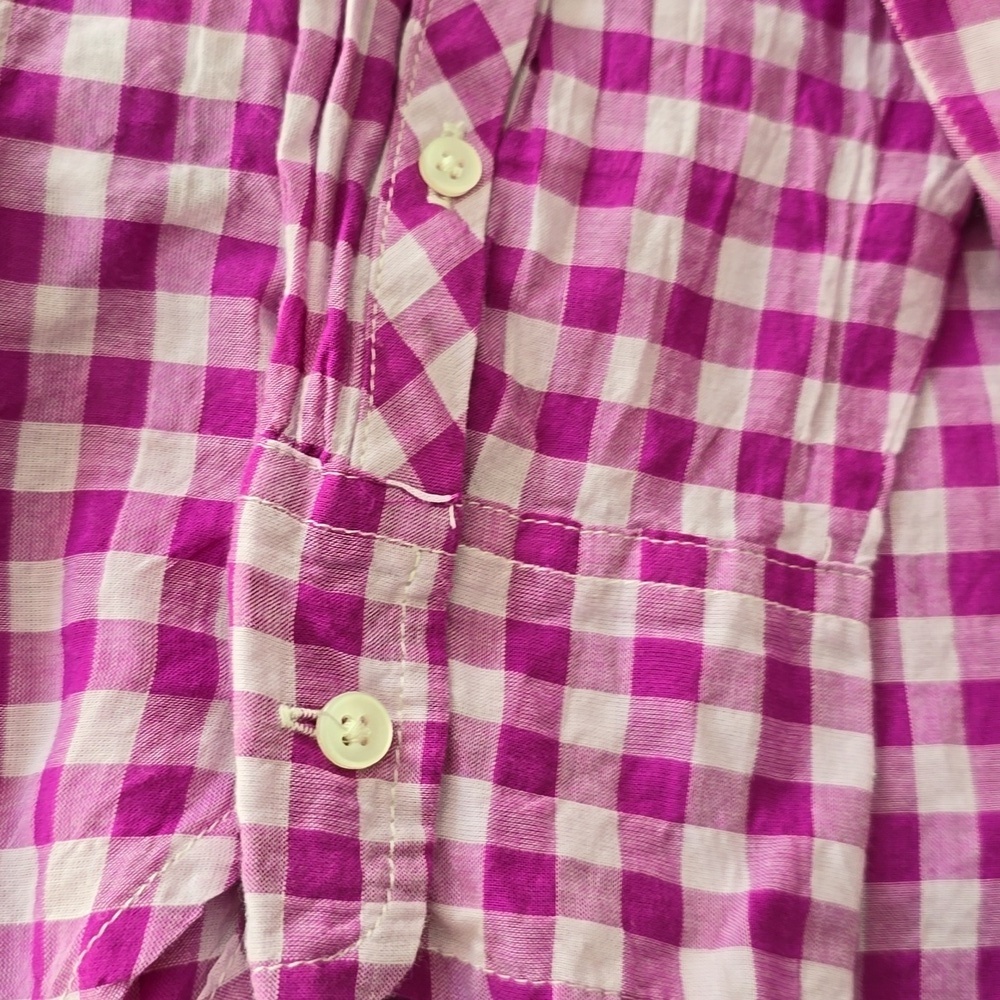 J. Crew Gingham Pullover 1/2 Button Up Shirt - Picture 10 of 10